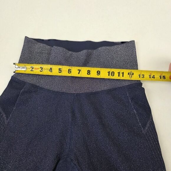 Athleta Twilight Tight Blue Silver Sparkle Shimmer Leggings Medium Gorpcore Gym - Picture 11 of 14